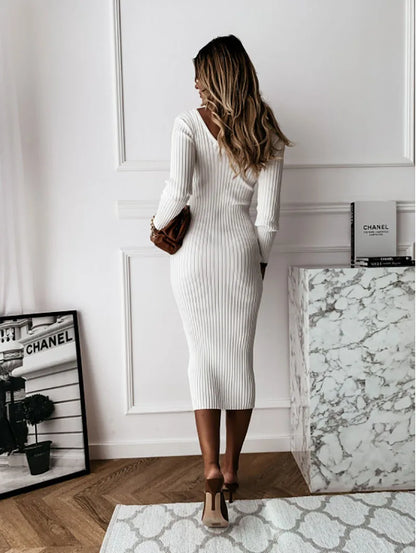 Fashionable Knitted Dress for Women
