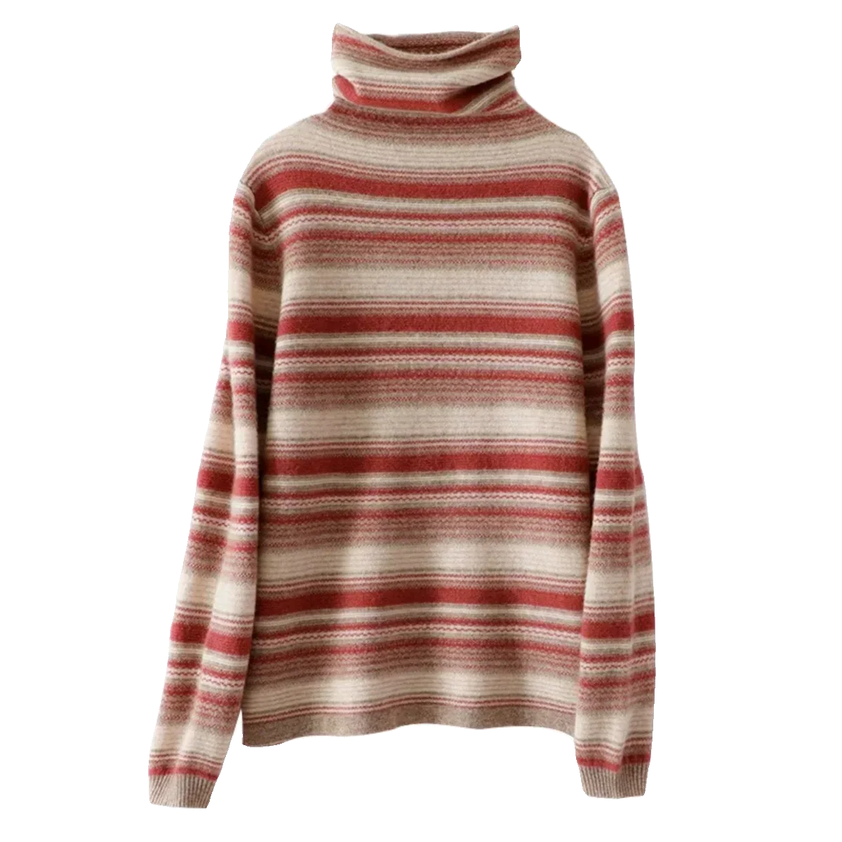 Retro Rollkragenpullover Streifenmuster Winter - IdealeKleiden