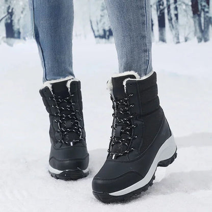 Winterstiefel Damen - Gefüttert - Wasserabweisend - Plattformsohle - IdealeKleiden