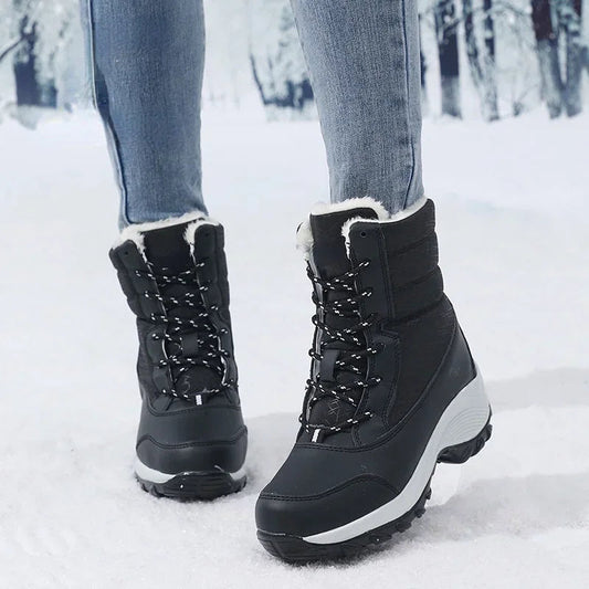Winterstiefel Damen - Gefüttert - Wasserabweisend - Plattformsohle - IdealeKleiden