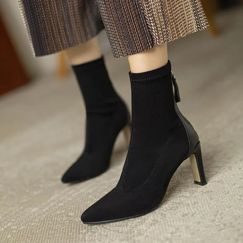 Women's Stiletto Ankle Boots High Heel Pointed Toe