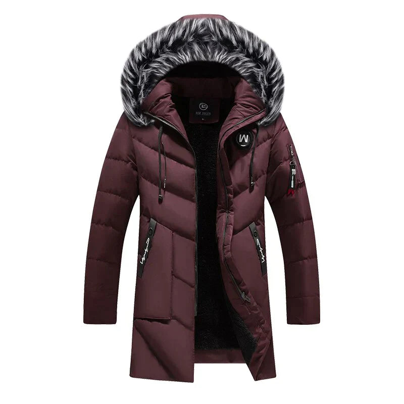 Men's Winter Parka Long Fluffy Hood Design