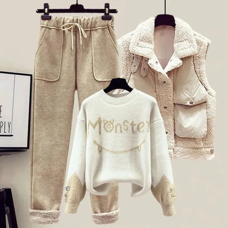 Elegant Women's Winter Three-Piece Outfit