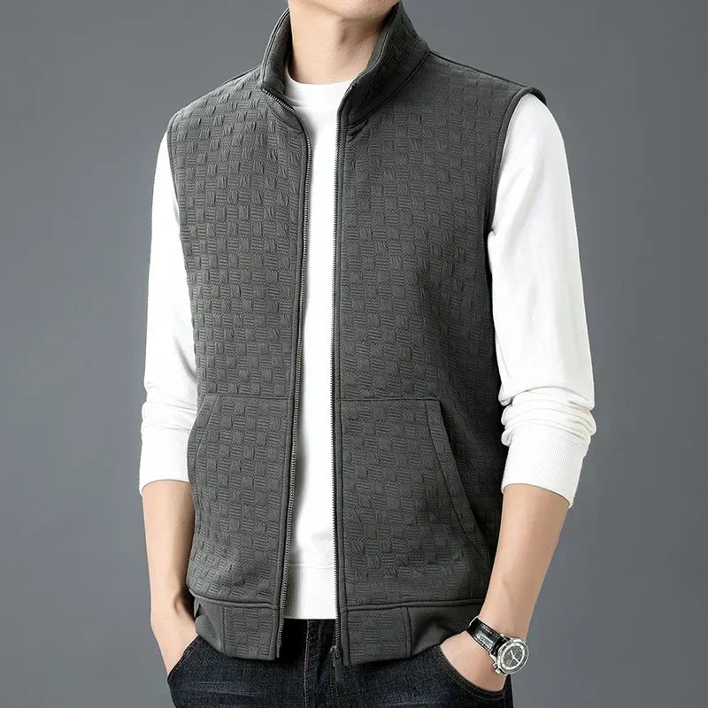 Men's Vest Sleeveless Modern Zipper