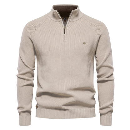 Men's Modern Knitted Sweater with Zipper