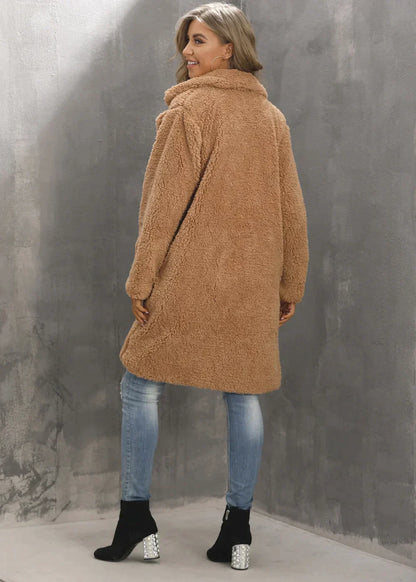Warme Winterjacke Frauen Offener Style - IdealeKleiden
