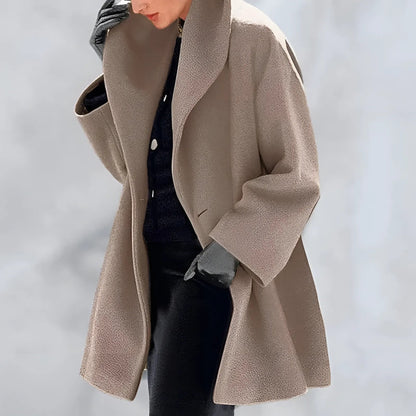 Elegant Winter Coat Long Women's Coat Button Closure