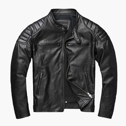 Leather Biker Jacket Classic Slim Fit