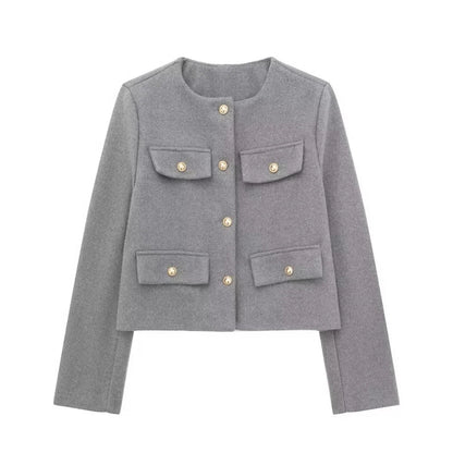 Stylish Women's Short Wool Jacket