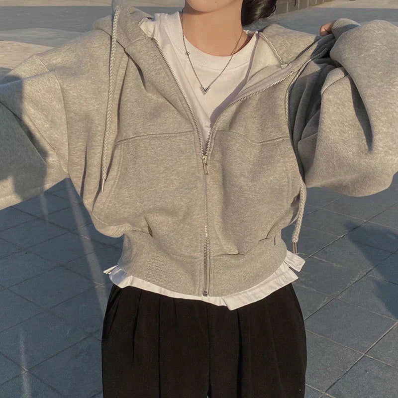 Emy - Oversized Zip-Up Sweatshirts