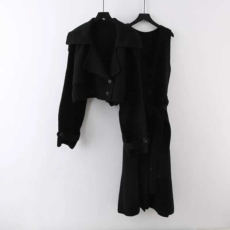 Stylish 2-piece jacket and dress set