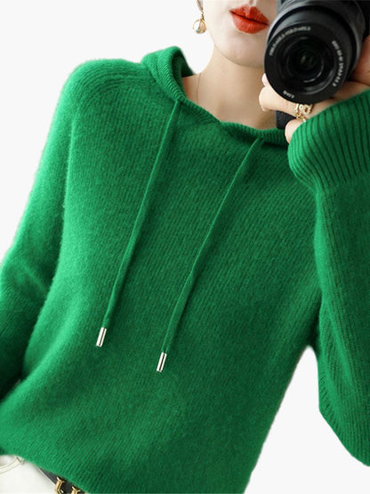 Weiche Strickjacke mit Kapuze - Bequemer Damen Hoodie