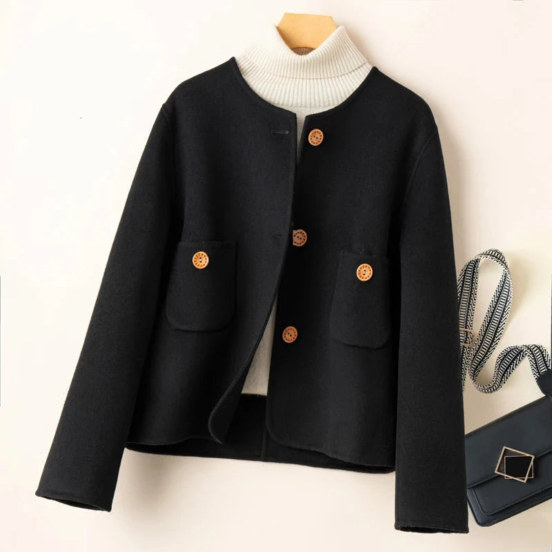 Cashmere Blend Jacket Relaxed Large Pockets
