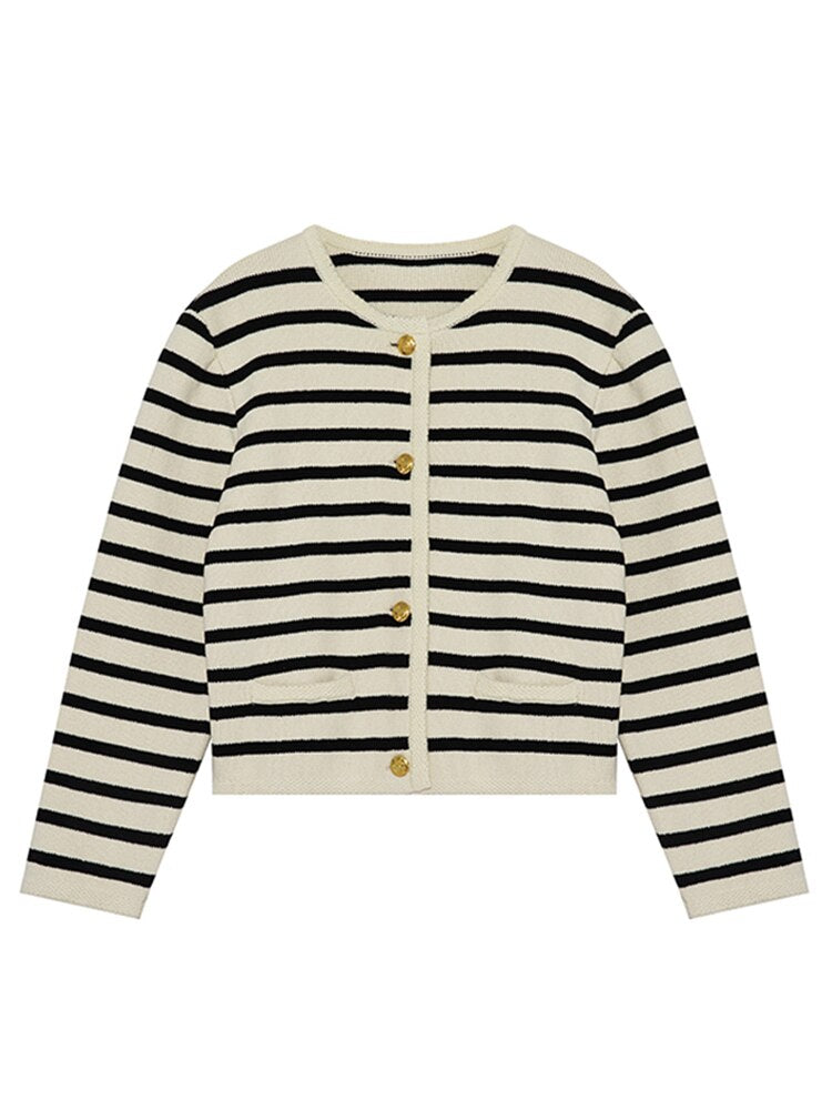 Striped Vest for Women, Elegant and Short