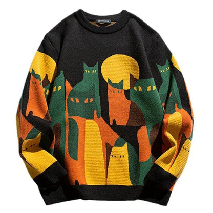 Men's Sweater Colorful Knitted Modern