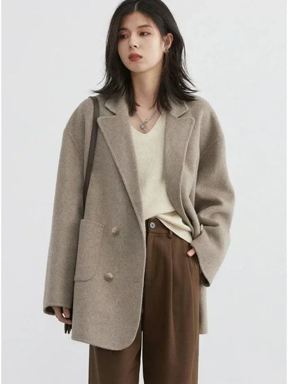 Elegant Women's Wool Coat Luxury Quality