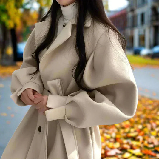 Eleganter Damen Trenchcoat Lang mit Gürtel - IdealeKleiden