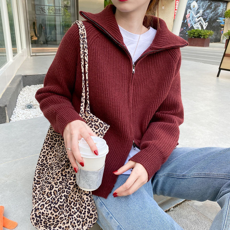 Women's Scarf Knit Cardigan Elegant