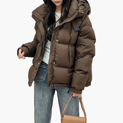 Women's Quilted Winter Jacket with Hood