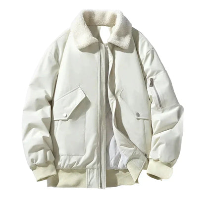 Winter Jacket Lambskin Collar Modern Trendy
