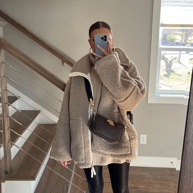 Retro-Jacke Stehkragen Damen