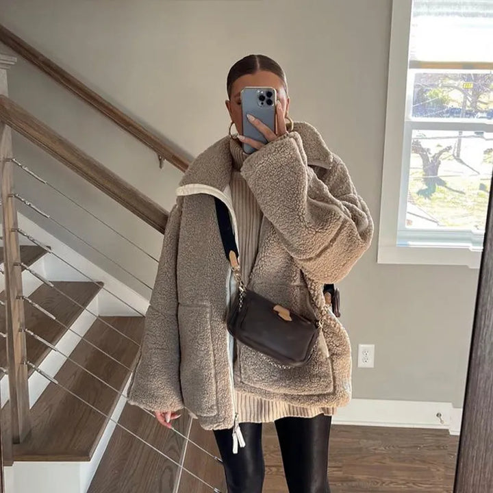 Retro-Jacke Stehkragen Damen