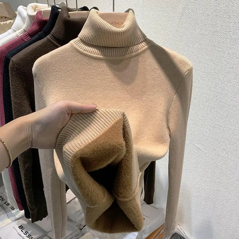 Rollkragenpullover Damen Warm Elegant Winter