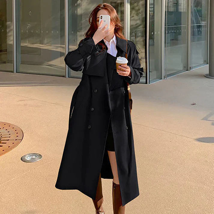 Eleganter Trenchcoat Doppelreihen-Knöpfe Damen - IdealeKleiden