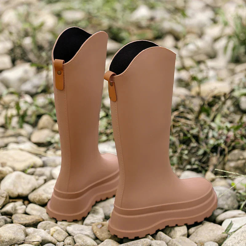 Damen Regenstiefel Hoch Wasserdicht Komfortabel