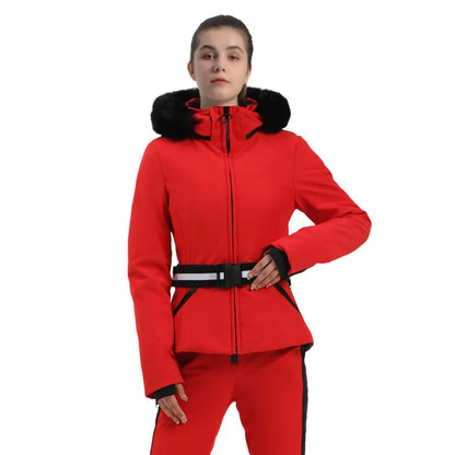 Damen Skijacke Winter Gemustert Warm