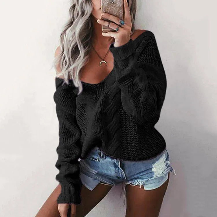 Women's Oversized Long-Sleeve Soft Sweater