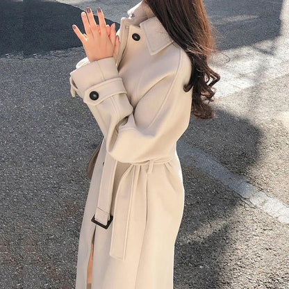 Elegant Long Women's Trench Coat