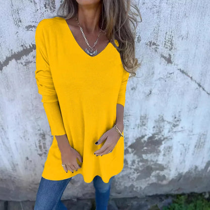 Women's Top Autumn Chic Long-Sleeve V-Neck