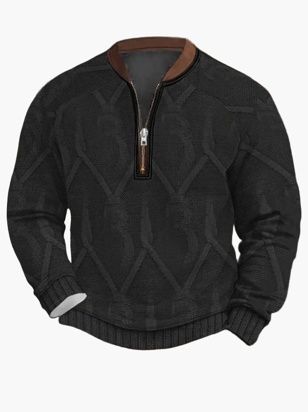 Men's Modern Zip-Up Knit Sweater
