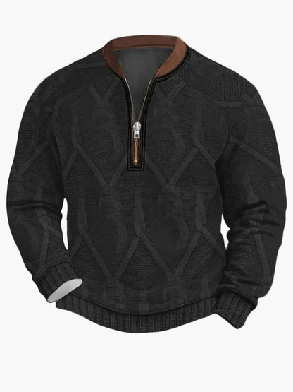 Men's Modern Zip-Up Knit Sweater