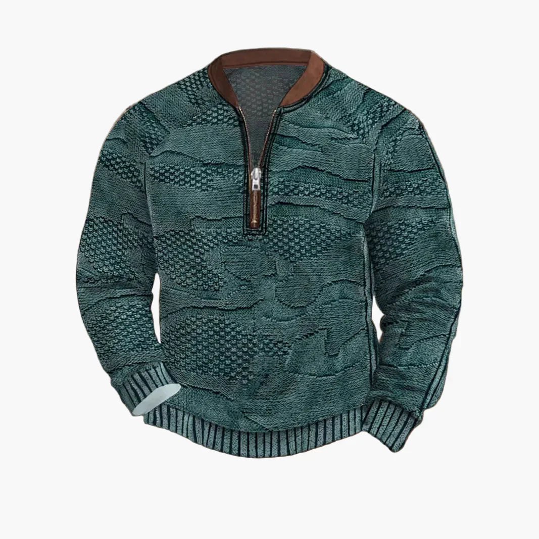 Herren Strickpullover Reißverschluss Modern - IdealeKleiden