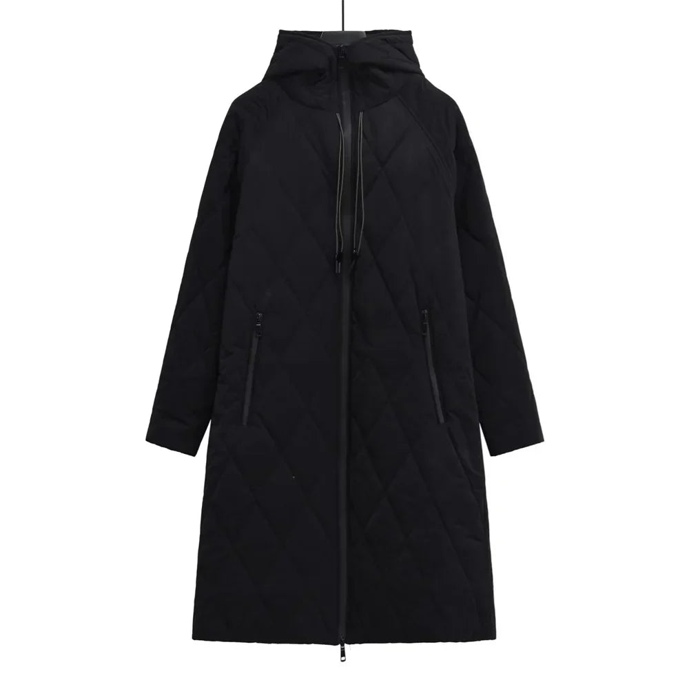 Casual Women's Jacket Knee-Length Zipper