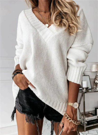 Stylish Women's Sweaters V-Neck Warm