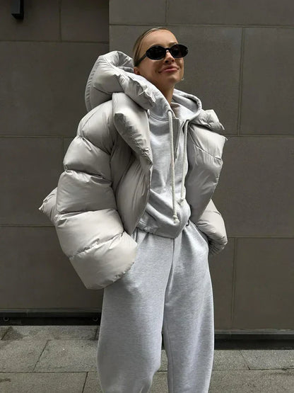Stylish Women's Warm Hooded Puffer Jacket