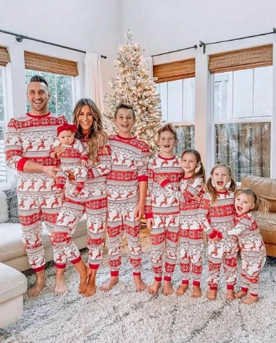 Christmas Pajamas Reindeer Motif