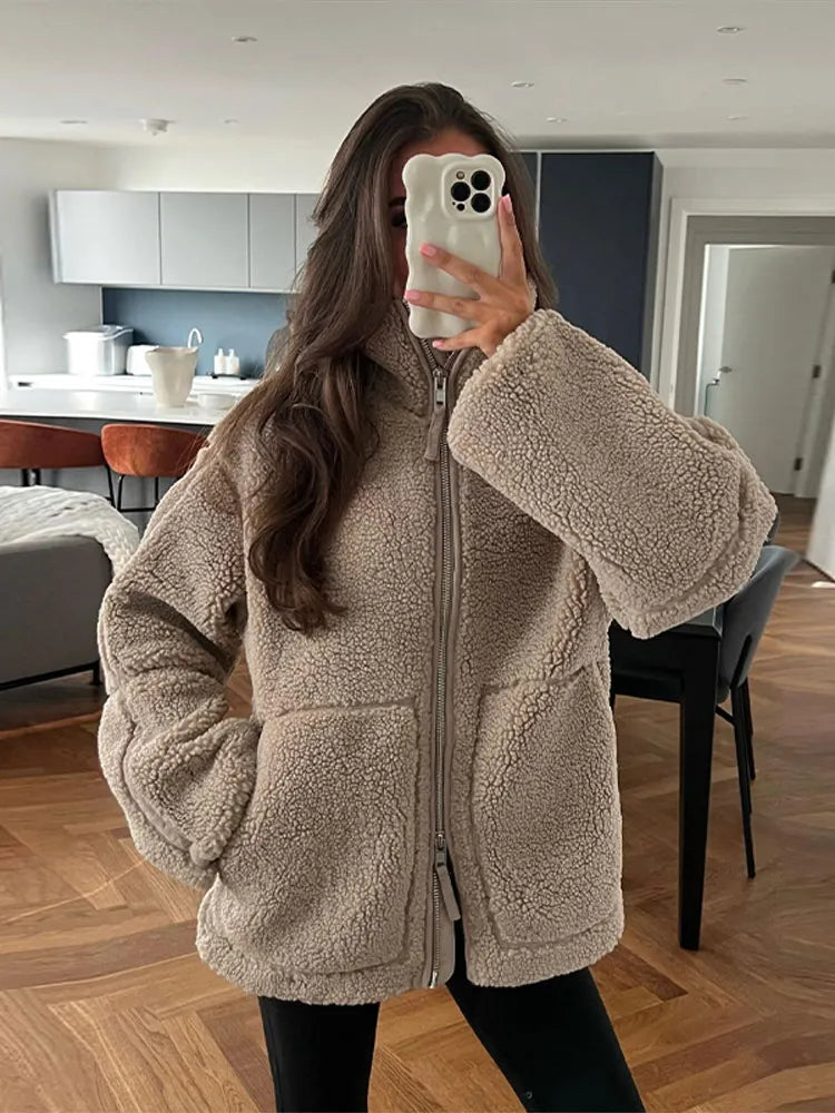 Women's Warm and Plush Teddy Jacket