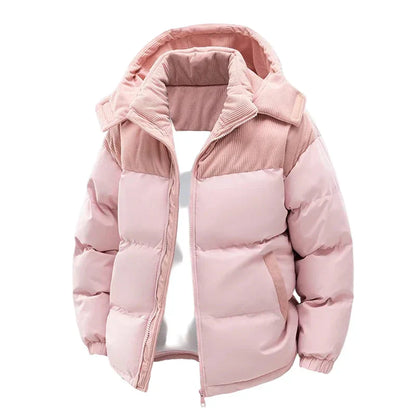 Women's Quilted Winter Jacket - Warm Outdoor Jacket with Hood