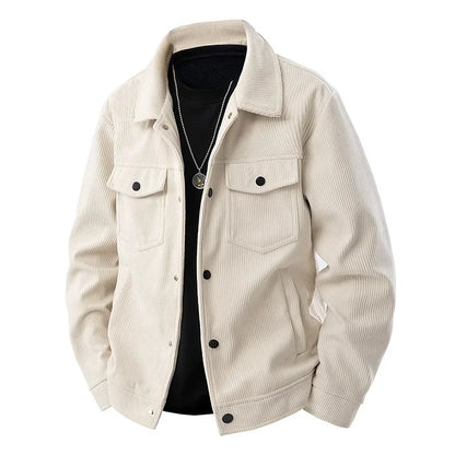 Men's Modern Winter Jacket with Buttons and Chest Pocket