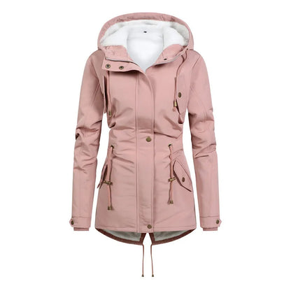 Practical Outdoor Jacket Windproof Hooded Mid-Length