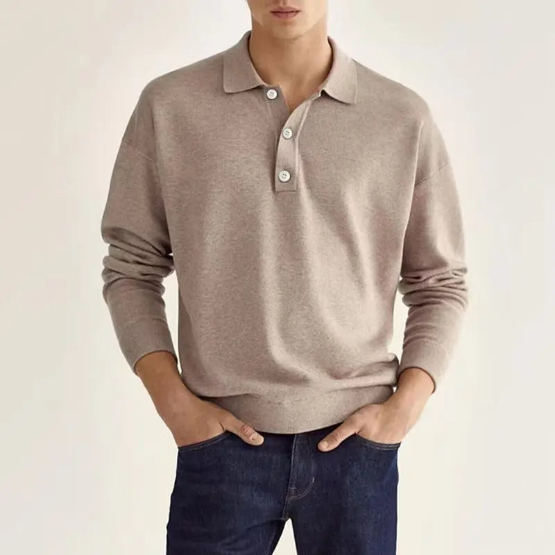 Herren Poloshirt Langarm Modern Freizeitlook - IdealeKleiden