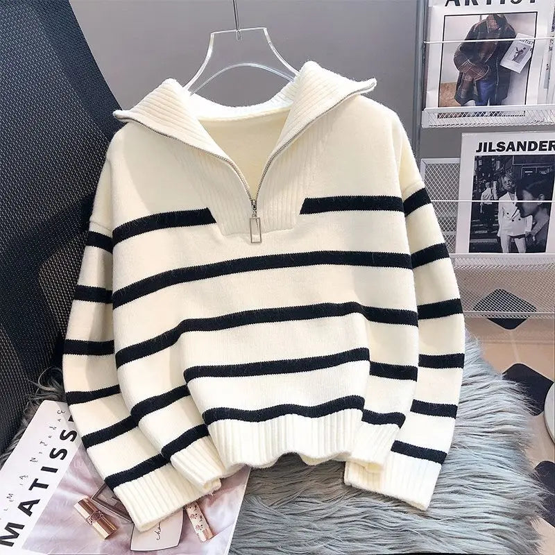 Women's Soft Striped Knitted Sweater