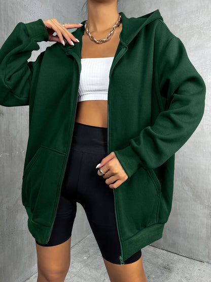 Stylish Women's Vest with Hood and Zipper