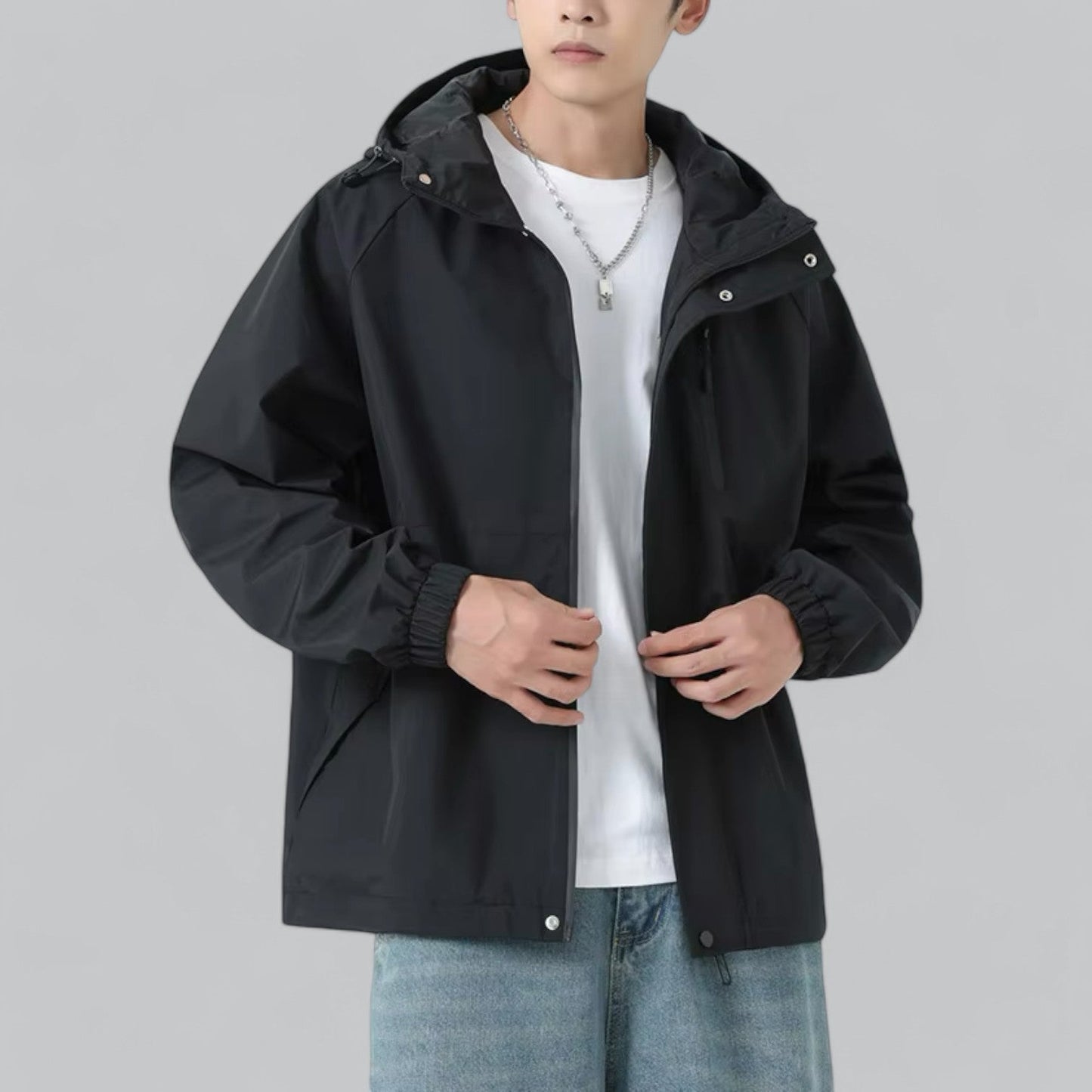 Herren Windbreaker Bequem Wasserdicht