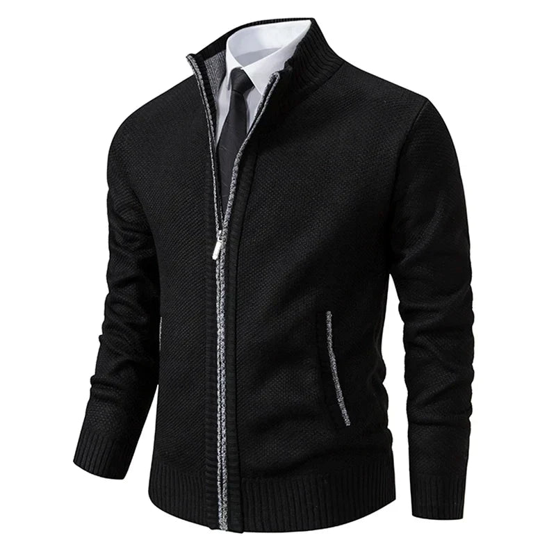 Men's Cardigan Zipper Modern Stand-up Collar