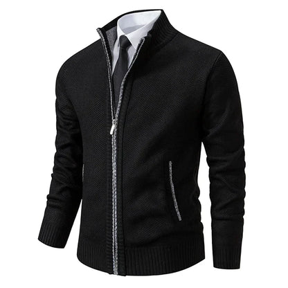 Men's Cardigan Zipper Modern Stand-up Collar